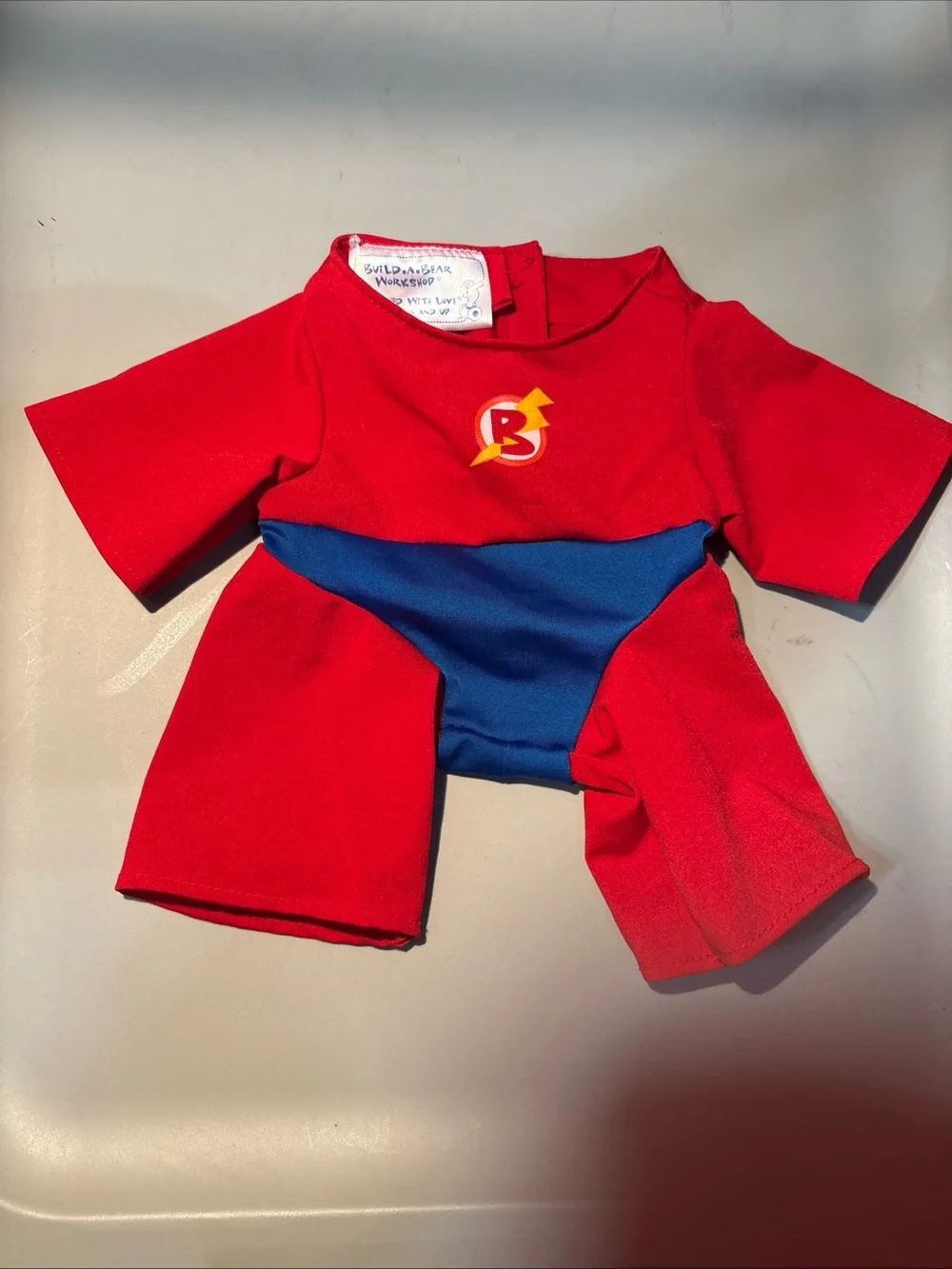 Build-A-Bear VTG Super Hero Jumpsuit Cape Mask Teddy Costume Outfit Halloween